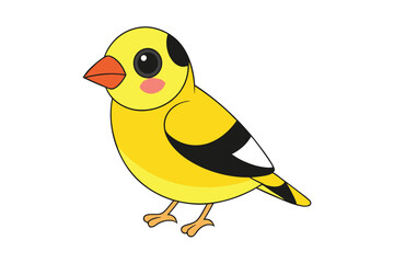 Cute Bird Vector art in Illustration on a White Background