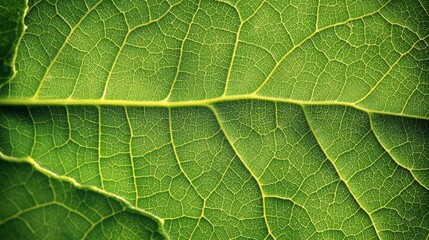 Obraz premium Intricate Leaf Vein Patterns: Detailed Botanical Close-Up