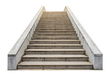 Fototapeta premium A stone staircase leading upwards isolated with transparent background