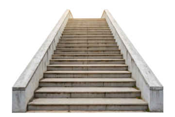 A stone staircase leading upwards isolated with transparent background