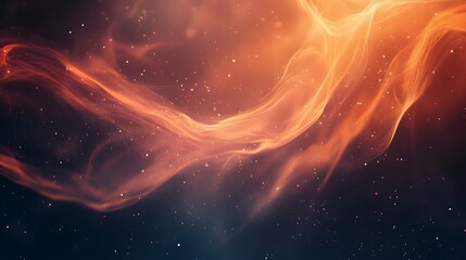 Obraz premium Abstract Orange Nebula Cosmic Dust Swirls