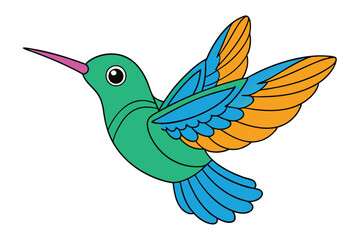Cute Bird Vector art in Illustration on a White Background