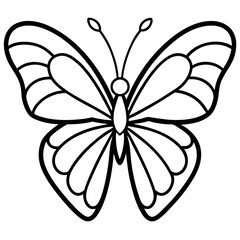 Romantic Butterfly Outline with Heart Shapes