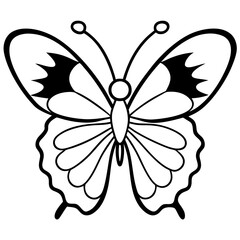 Obraz premium Romantic Butterfly Outline with Heart Shapes