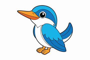 Cute Bird Vector art in Illustration on a White Background