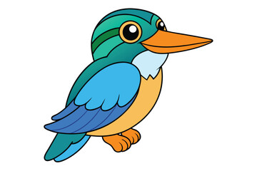 Cute Bird Vector art in Illustration on a White Background