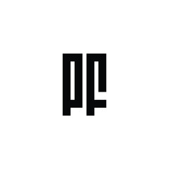 PF monogram logo design letter text name symbol monochrome logotype alphabet character simple logo