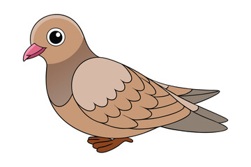 Cute Bird Vector art in Illustration on a White Background