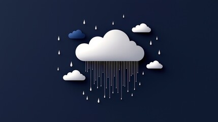 Stylish Art Design of Cloud with Raindrops in a Minimalist Colorful Background