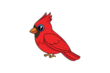 Cute Bird Vector art in Illustration on a White Background