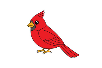 Cute Bird Vector art in Illustration on a White Background
