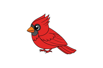 Cute Bird Vector art in Illustration on a White Background