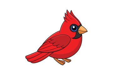 Cute Bird Vector art in Illustration on a White Background