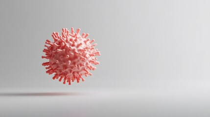 3D Render of a Virus Cell with Spikes on a Light Background