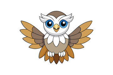 Cute Bird Vector art in Illustration on a White Background