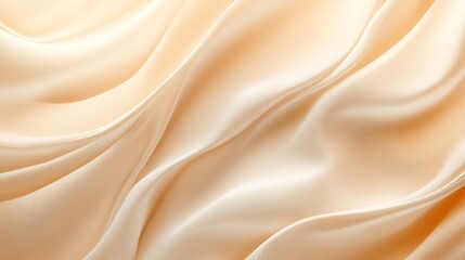 Fototapeta premium Elegant Draped Creamy Beige Silk Fabric Texture