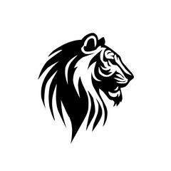 lion head tattoo,tiger head tattoo,tiger logo vector on white background 