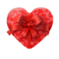 vector art heart shaped gift box on a transparent background