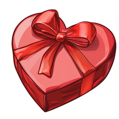 vector art heart shaped gift box on a transparent background