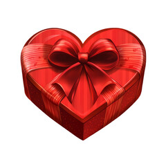 vector art heart shaped gift box on a transparent background