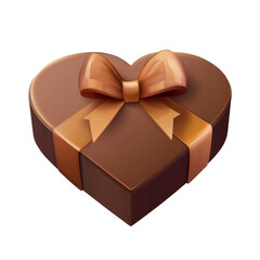 vector art minimal heart shaped gift box on a transparent background