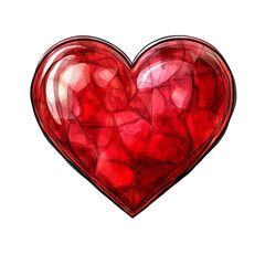 vector art minimal a shaped of heart on a transparent background