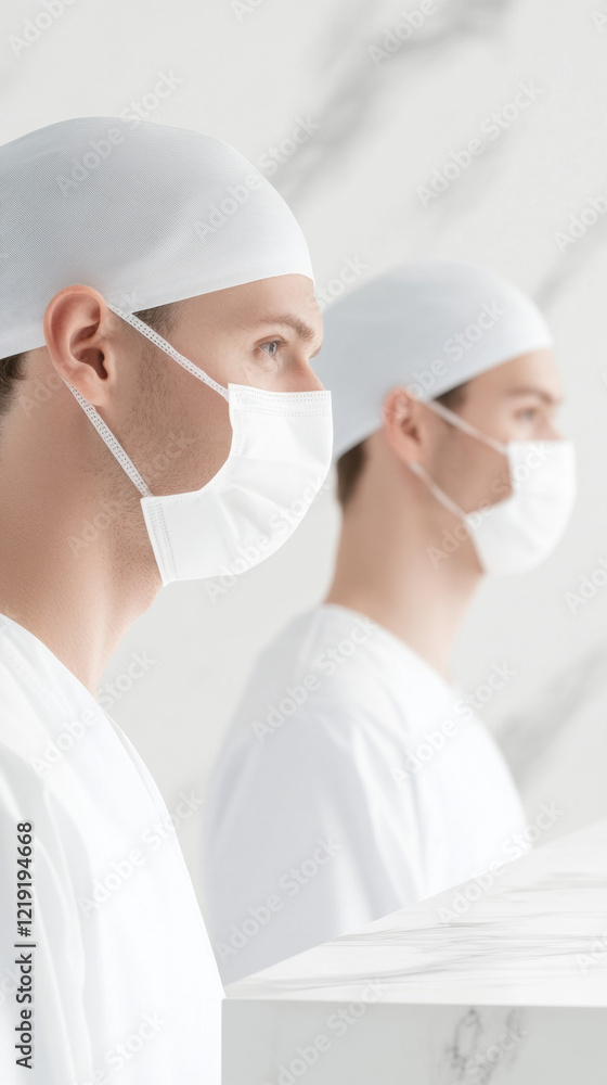 Poster trauma code, a high-fidelity 3d rendering depicting trauma team members standing together in a profe