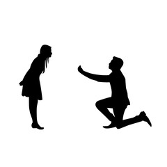 silhouette of man and woman, silhouette of couple 