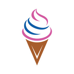 Minimalist Ice Cream Cone Vector Design