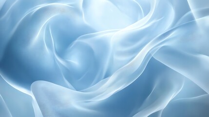 Obraz premium Abstract Light Blue Fabric Swirling Waves Design