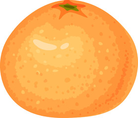 Whole single ripe orange with textured peel and small green remnants of the stem, illustrating freshness and healthiness, perfect for promoting healthy eating habits