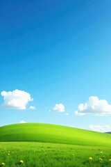 Fototapeta premium Vibrant blue sky with white clouds floating gently above a serene landscape, sunny day, landscape photography, blue sky