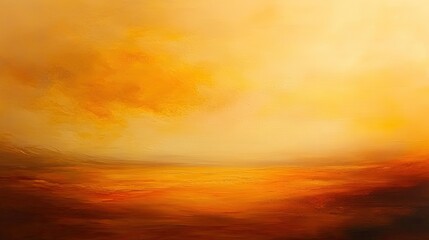 Obraz premium Abstract landscape painting with warm, glowing orange and yellow hues.
