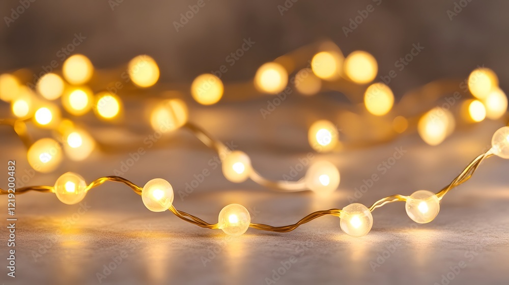 Aufkleber captivating golden bokeh string lights on blurred dark background representing festive themes
