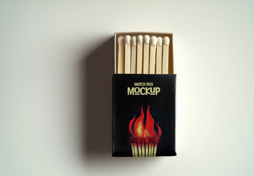 Matchbook and Matches Box Mockup: Perfect for Branding, Promotional Designs, and Custom Packaging Ideas, Generated with AI
