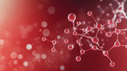 Abstract Red Molecular Structure