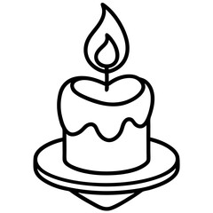 Serene Candle and Heart Line Drawing Design