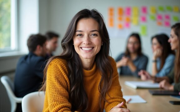 Learn new skills with online courses webinar portrait student classroom office library girl woman laptop computer technology female internet young business lifestyle happy communication