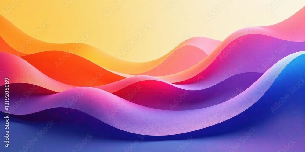 Leinwandbilder Abstract Colorful Wave Forms  A Vibrant Gradient of Hues in Seamless Undulating Patterns