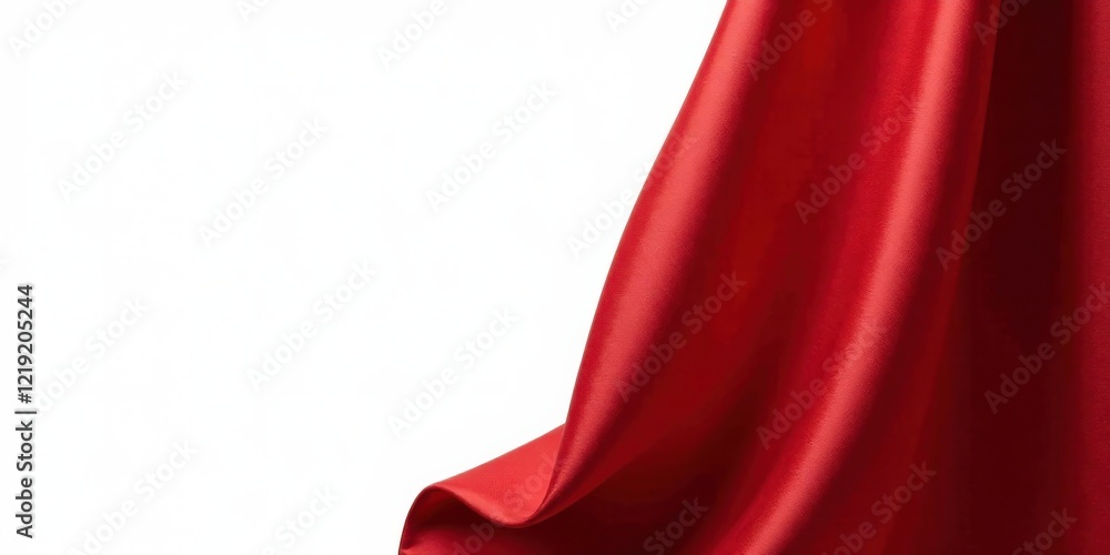 Fototapete Elegant Draped Red Fabric with Smooth Texture and Soft Sheen, Perfect for Design and Textile Projects