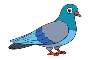 Cute Bird Vector art in Illustration on a White Background