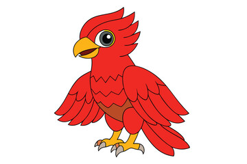 Obraz premium Cute Bird Vector art in Illustration on a White Background