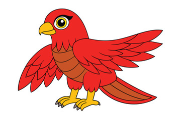 Cute Bird Vector art in Illustration on a White Background
