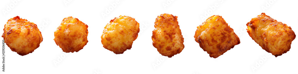 Canvas Prints 4 styles of tater tots volume 1. set of isolated food on transparent background.