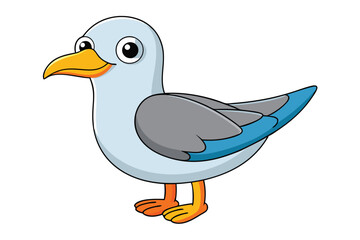 Cute Bird Vector art in Illustration on a White Background