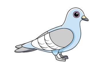 Cute Bird Vector art in Illustration on a White Background
