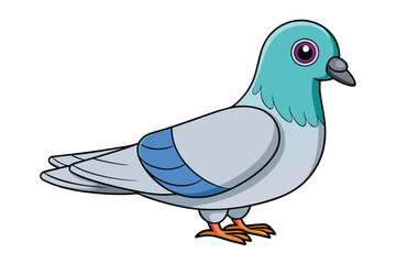 Cute Bird Vector art in Illustration on a White Background