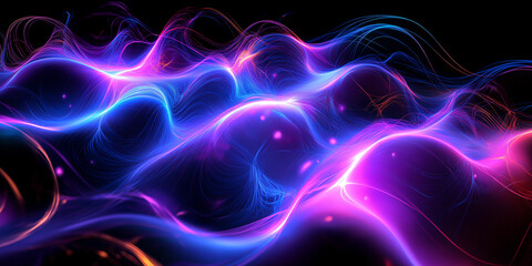 Obraz premium Neon wave abstract background energy light purple