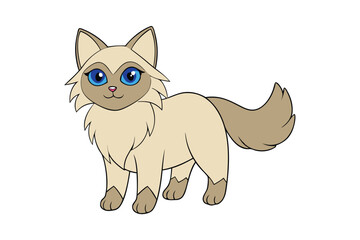 Cute animal Vector art in Illustration on a White Background