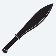 knife illustration, showcasing a sleek blade with a smooth metallic silhouette vector art illustration